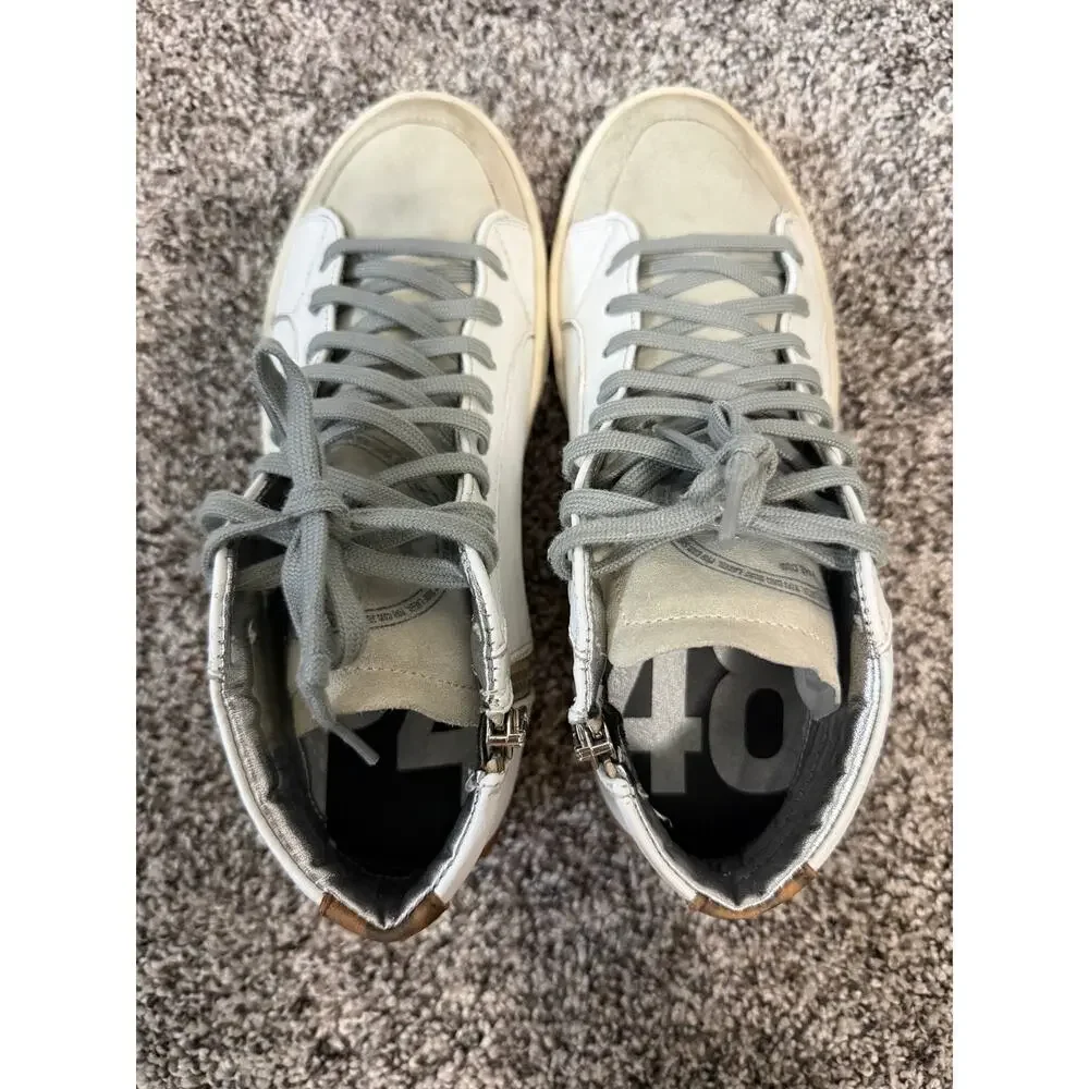 P448 Skate High Top white cheetah shoe women's size 37/ 7